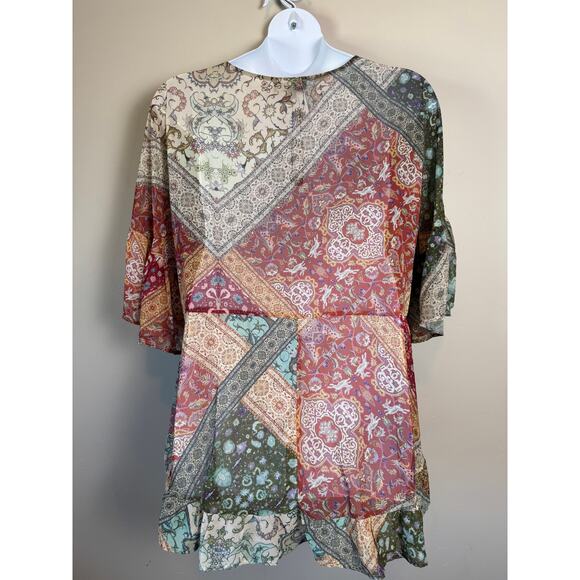 NWT Arna York Collection Patchwork Paisley Tunic Top Plus Size 22/24 Boho - Picture 6 of 9
